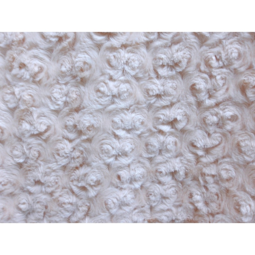 Peach Faux Fur Rosette Textured Crew Neck Pullover Sweatshirt Top M / #26835 - Picture 5 of 6